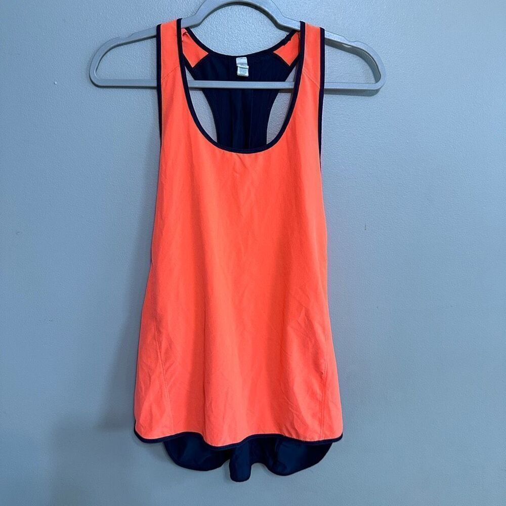 Lululemon navy and orange racerback tank size 10